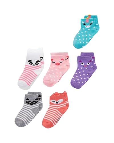 Cherokee Toddler Girls 6 Pack Fun Animal Faces Multicolor