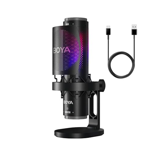 Image of BOYA K9 RGB USB Type C Microphone for YouTube | Gaming Set | Microphone for Recording | Gaming Mic for Pc | Condenser Mic with Desktop Stand Compatible with Windows and Mac Computers. (BOYA-K)