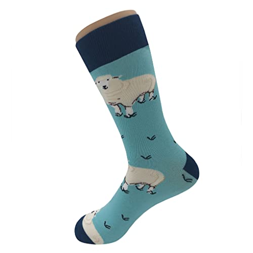 Sheep Dress Socks Funny Novelty Crazy Fun Design Men Size 8-12 Cotton Casual Crew Colorful Funky Fancy Socks Gift for Men3
