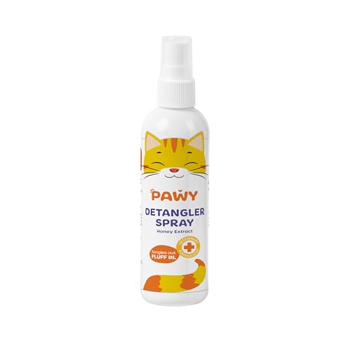 PAWY Cat Detangler Spray 12+ Weeks – Cat Detangling Spray with Honey Extract, Leave-In Detangler Spray for Matted Hair & Knots, Long-Haired Cats, 100ml