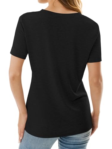 NORACORA Women's V Neck Short Sleeve T Shirt Summer Casual Tops Basic Blouses Trendy Fashion for Work Daily Wear - image 6