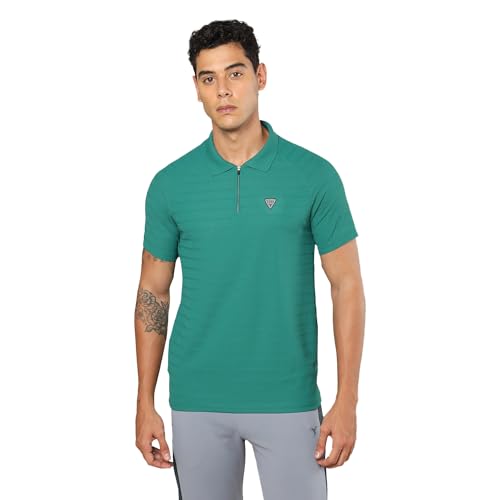 Image of TECHNOSPORT Men's Polyester Slim Fit Polo T-Shirt - (P691 P) Pack of 1
