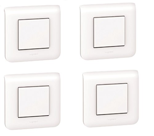 Legrand 200092 Interrupteurs ou Va et Vient avec Plaque Mosaic, Blanc