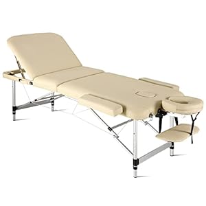 Mobile Professionelle Massageliege Massagetisch Massagebett Massagestuhl mit 3 Zonen höhenverstellbaren mit Aluminiumfüßen Ergonomische KopfstützeTragetasche…