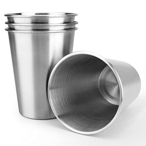 Jianyi Stainless Steel Cups, 8 Ounce Stainless Steel Kids Cups For Drinking, Reusable Water Tumbler Metal Drinking Glasses For Kids And Adults, Fathers Day Gift Ideas (4 Pack) #TOP14