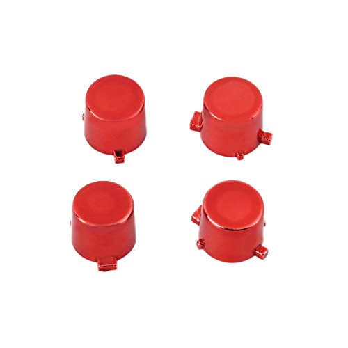 New Full Chrome Button Replacement Mod Game Kit for Playstation 4 PS4 Controller Joystick Video Game Playstation Red Color