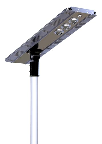 eLEDing Solar AI-Smart Outdoor Area Light – 4800 Lumens 3G CREE LED Security Light, Dusk-to-Dawn Adaptive Lighting, Adjustable Head, Cast Aluminum Heavy-Duty Fixture for Yard, Walkway, Parking Area