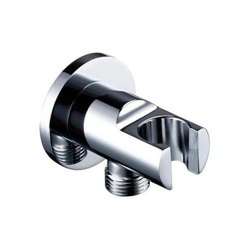 Soporte de ducha redondo en metal cromado para grifo de pared