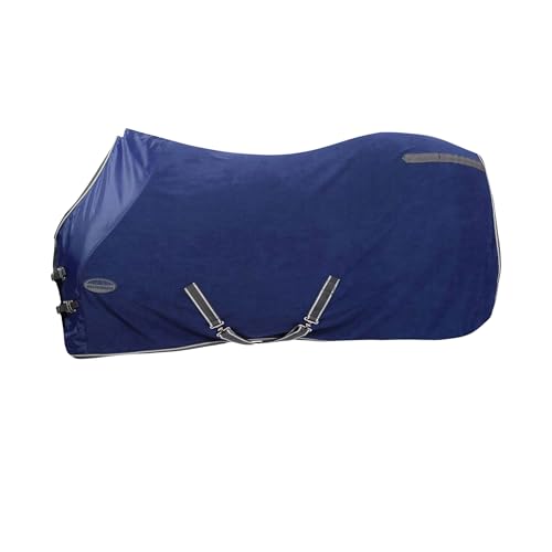 Weatherbeeta Fleece Cooler Standard Neck - Dark Blue/Grey/White, Größe:115
