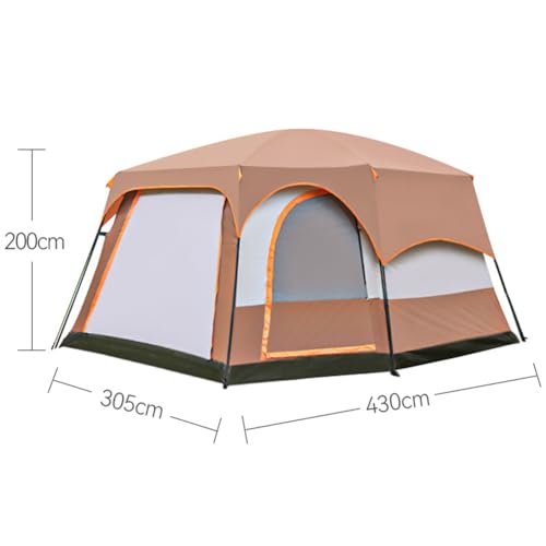 Image of Outdoor Automatic Camping Tent, Waterproof Instant Tent, 2 Rooms Family Cabin Tents, with High Density Mesh, 360 Ventilation from All Sides, for Camping Hiking Mountaineering