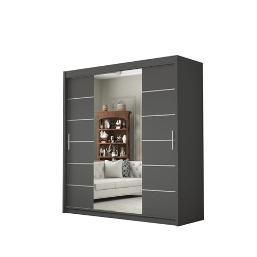 DELUXEWARE Sliding Door Wardrobes with Mirror Door, 2&3 door