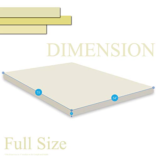 Mayton 1-Inch High Density Foam Topper,Adds Comfort to Mattress, Full Size