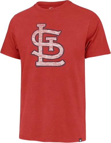 Image of 47 Brand MLB Men's Team Color Distressed Imprint Primary Logo Short Sleeve Baseball T-Shirt