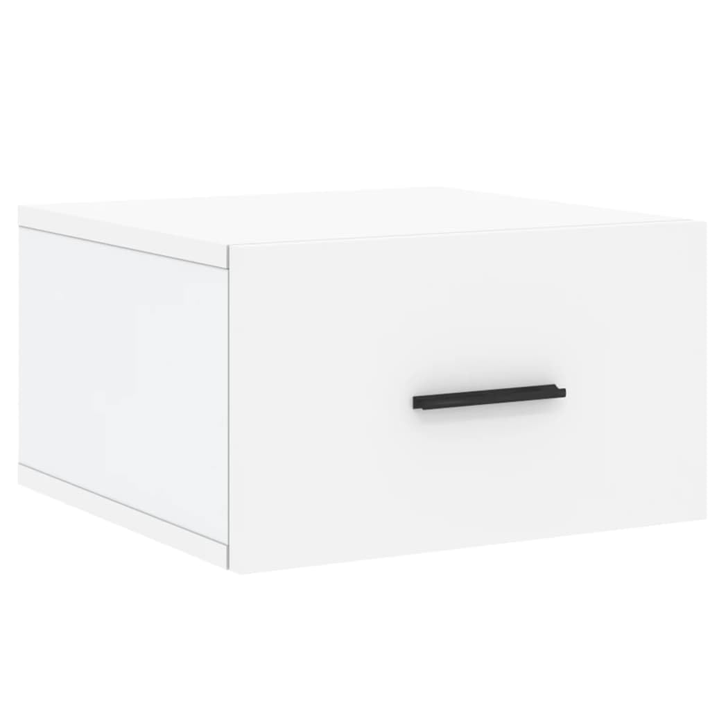 Tomostar Lot de 2 Tables de Chevet Murale, Table de Nuit Suspendue Chevet de Lit 2 pcs Blanc 35x35x20 cm