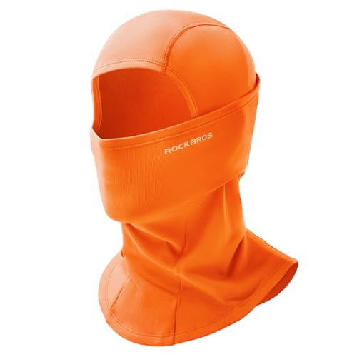 ROCKBROS Sturmhaube Balaclava Skimaske Winddicht Warm für Fahrrad Ski Motorrad Winter Unisex Einheitsgröße, Orange