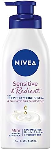 NIVEA Sensitive and Radiant Body Lotion, Hypoallergenic, 16.9 FL OZ