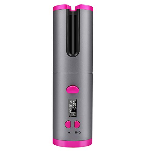 WGP Cordless Automatic Hair Curler Portabel Recharger Auto Curling Iron with LCD Temperature