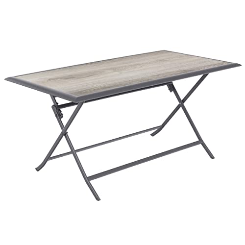Hespéride Table de Jardin Pliante rectangulaire Azua Gris Smoke