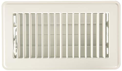 IMPERIAL Manufacturing RG3296 Imperial Louvered Design Floor Register, 4 in H X 8 in W, Steel/White