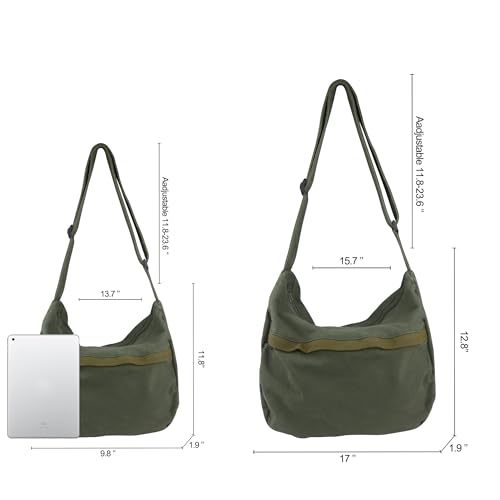Image of Canvas Casual Messenger Bag Hobo Crossbody Bag Canvas Shouder Tote Handbag for Women and Men
