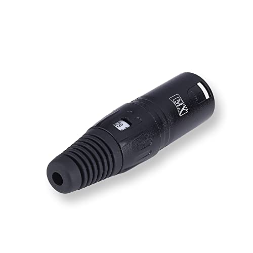Image of MX 3 Pin XLR connector Microphone Connector pin Pure Copper Nickel Plated Pins1 for High Conductivity microphone cable connector PERENT (3 PIN BLACK COATED, Pack of 10, Male Connector)