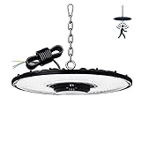 ☀️【Fácil de instalar】El sensor de radar UFO High Bay Light está equipado con un cable de 1,2 my una cadena de gancho de 50 cm. Adopta una carcasa de aluminio fundido a presión ultrafina, que no solo es fácil de instalar, sino que también Protección anticorrosión, antioxidante, antienvejecimiento y anticorrosión. Consejo: si necesita instalar varias luces de bahía alta, la distancia recomendada es de 6 m. (Para evitar un desmontaje innecesario, configure el modo antes de la instalación).