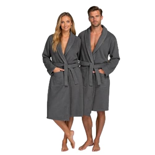 BOSKIMO Peignoir de Bain Unisexe 100% Coton OEKO-TEX – Robe de Chambre pour Homme et Femme – Éponge Américaine – Doux et Super Absorbant