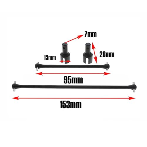 Goolsky Stahl-Mittelantriebswelle CVD-Antriebswelle 9555 9556 9586 Ersatz f&uuml;r Sledge 1/8 Ferngesteuertes Auto-Upgrade-Zubeh&ouml;r