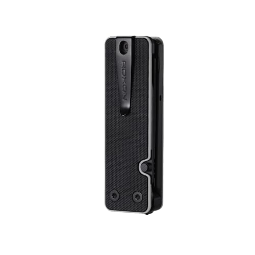 Image of ROXON KS2 Elite Noir Blanc Edge D2 Blade 13 in 1 Mini Multi Tool function pocket knife with big scissor, G10 handle and Pocket clip, good for Camping /Emergencies /EDC Multitool (D2 Steel Blade)