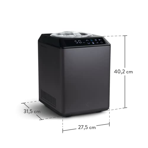 SPRINGLANE Eismaschine & Joghurtbereiter Erika 2,5 L mit selbstkühlendem Kompressor 250 W, Eiscrememaschine aus Edelstahl mit Kühl- und Heizfunktion, inkl. Rezeptheft + 2 Aufbewahrungsbehälter – Bild 4