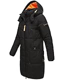 Navahoo Damen Wintermantel warmer Steppmantel mit Kapuze Bliblablubb 14 Black Gr. XL