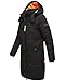 Navahoo Damen Wintermantel warmer Steppmantel mit Kapuze Bliblablubb 14 Black Gr. XL