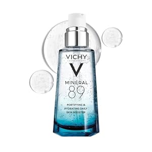 Vichy Mineral 89 Booster, Pure Hyaluronic Acid Serum for Face with Volcanic Mineral Water for Skin Barrier Repair, Plumps & Hydrates, Lightweight Moisturizing Gel, Oil-Free, Non-Sticky