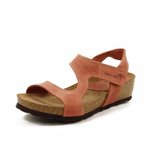 INTER-BIOS 5316 Beige Sandalen mit Klettverschluss, Rostrot (TEJA), 38 EU