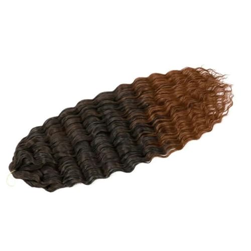 Pelo de ganchillo Afro Culs Rizos afro sintéticos profundos Trenza de ganchillo Extensiones de cabello trenzado Ombre para mujeres-1B-30-30 pulgadas-75 cm-1 unids/lote