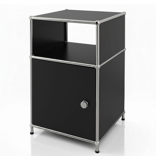 Floordirekt Regal, Metallregal, Beistelltisch - Schwarz, Chrom, 65Hx40Bx40T...