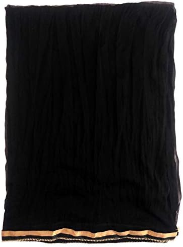 WHITEHEAVEN Women's Faux Chiffon Dupatta Multicolor Combo With Moti Lace (13 Variants)