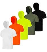 LeeHanTon Men's Active Quick Dry T Shirts with Hoodie Short Sleeve Uv Sun Protection Shirts Rash ...
