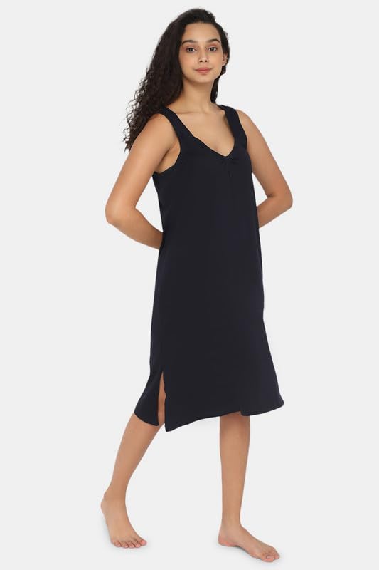 Image of INTIMACY LINGERIE Knee-Length Cotton Slips for Women Maxi Nighty Slip 3 /4 Slip Short Nighty Comfortable Cotton Night Slip for Women