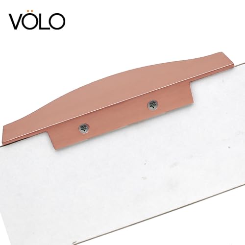 Image of VOLO 6 Inch Aluminium Kitchen Profile Handle - Sleek and Durable Handle for Modern Kitchen Drawers, Cabinets, and Furniture Pulls (128mm) (2, Rose Gold)