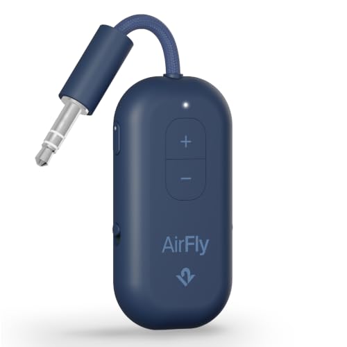 Image of Twelve South AirFly Pro 2 Bluetooth 5.0 Transmitter /Receiver for TV to 2 Wireless Headphones - Wireless Adapter for AirPods, Car, Gym, Home, Use with Any 3.5 mm Audio Jack, Blue