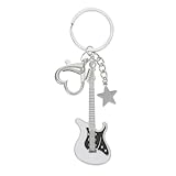 Photo Gallery fasizi portachiavi vintage con chitarra e pentagramma y2k, ciondolo con simbolo musicale inciso a doppia incisione, in acciaio inossidabile, unisex (nero) Photo Gallery fasizi portachiavi vintage con chitarra e pentagramma y2k, ciondolo con simbolo musicale inciso a doppia incisione, in acciaio inossidabile, unisex (nero)