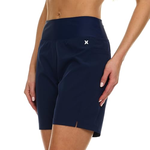 Image of Hurley 5 inch /7 inch High Waisted Swim Shorts Women, Board Shorts with Pockets & Inner Liner, Quick Dry Swim Trunk, UPF 50+