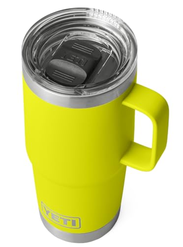 YETI Rambler Travel Mug, Stainless Steel Vacuum Insulated with Stronghold Lid, Firefly Yellow, 20 oz (591 ml)