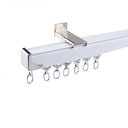 Ensemble De Rail De Rideau De Plafond, Tringle À Rideau De Séparation Kit De Système De Tringle Pour Rail De Rideau, Plafond Ou Au Mur, Avec Fixations, P(Size:white 1M,Color:Chargement latéral)