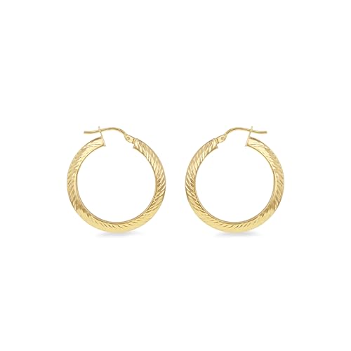 Boucles d'oreilles créoles or jaune 9 ct Carissima avec finition diamantée élégante
