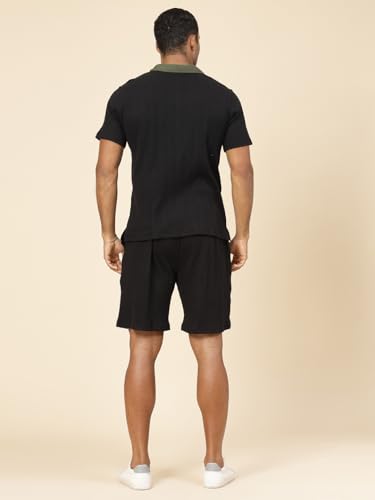 Image of Rigo Cotton Blend Waffle Knit Self Textured Co-Ord Set For Men's|Night Suit Set|Lounge-Wear Pajama Set|Night Wear, Beach Wear, Vacation Wear