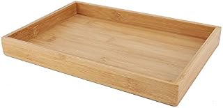 Serving Tray, Rectangular Wooden Breakfast Tray Food Serving Tray for Bread Cake Pizza Tea Fruit Household Tableware(28x19.5x3cm/ 11x7.7x1.2in)
