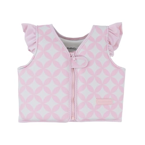 Flamingueo Gilet Natation Enfant - Gilet Piscine et Plage - Néoprène et Mousse EPE - Sangle Réglable - 3-6 Ans - Rose Pastel
