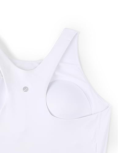 Image of CRZ YOGA Racerback Crop Bikini Tops | Built-in Pads, A-D Cup, High Neck, Swim, Bathing Suit Tank for Women